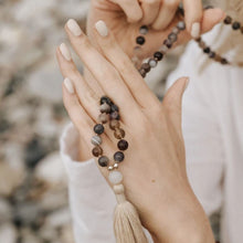 Load image into Gallery viewer, Soothe - Botswana Agate Tassel Mala Necklace