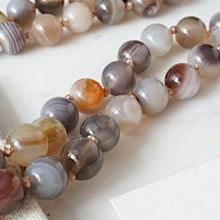 Load image into Gallery viewer, Soothe - Botswana Agate Tassel Mala Necklace