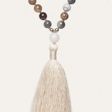 Load image into Gallery viewer, Soothe - Botswana Agate Tassel Mala Necklace