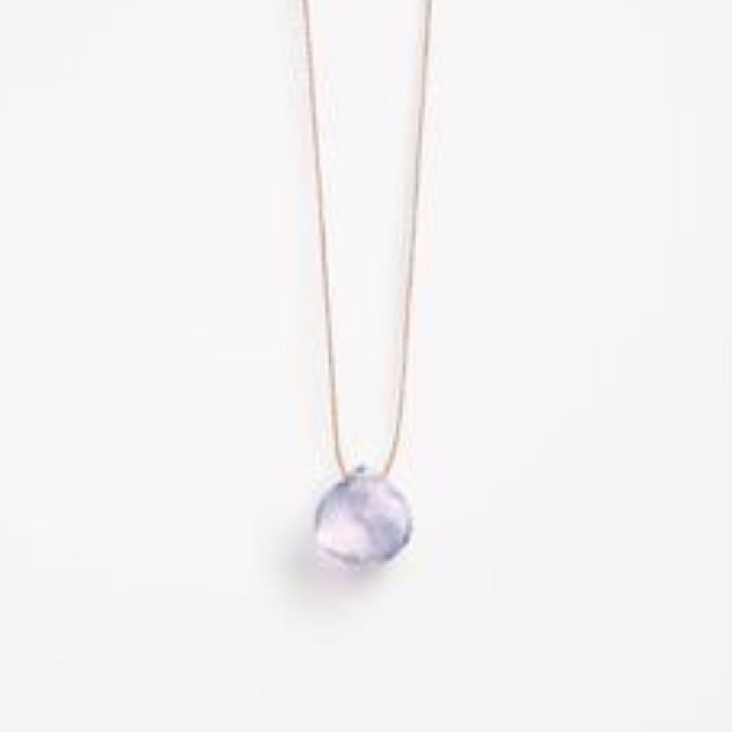 Lavender Quartz Fine Cord Necklace